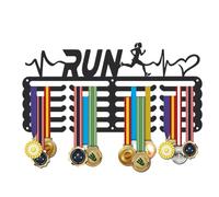 SUPERDANT Running Medal Hanger Run Marathon Medals Holder Personalised Award Black Metal Rack Wall Mount Sports Hanging 4 Rows 20 Hangers Upgrade Non-slip Hooks Gifts for Kids Athletes