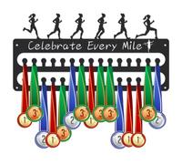 SUPERDANT Running Medal Hangers Inspirational Text Medal Holder Upgrade 30 Hooks Celebrate Every Mile Medals Award Iron Organizer Wall Mounted Race Medals Display Gifts for Athletes Kids Runner