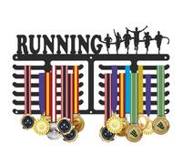 SUPERDANT Running Medal Hangers Running Medal Holder for Wall Marathon Medals Display Wall Mounted Race 6 Rows Non-slip Hooks for Runner Marathon Male Female Gift