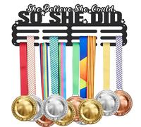 SUPERDANT Running Medal Hangers She Believe She Could So She Did Medal Holder for Wall Personalised Medal Display for Run Wall Mounted Award Hooks Woman Girl Gift