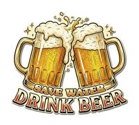 SUPERDANT Save Water Drink Beer Metal Tin Signs Bar Decoration Plaque Iron Wall Art Decor For Home Bar Garage Man Cave Vintage Party Decor Colorful 26.8x23.9cm