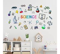 SUPERDANT Science Theme Wall Sticker Experimental Tools Wall Decal and Murals Teaching Tools Laboratory Decor Wall Art Sticker Wall Decoration for Classroom Laboratory