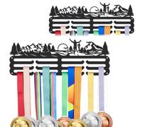 SUPERDANT Set of 2 Running Medal Holder Forest Run Medal Holder Non-Slip Medals Display Wall Hanger Marathon Award Rack for Man Woman Runners Gifts for Athletes