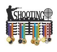 SUPERDANT Shooting Medal Hangers Shooting and Stars Medal Holder Upgrade 5 Rows 20 Hooks Sports Medals Award Organizer Wall Mounted Race Medals Display Gift for Athletes Kids 15.7x9.8in