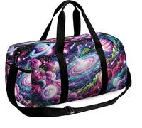 SUPERDANT Spacious Duffel Bag with Adjustable Strap Lightweight Nylon Sports Gym Bag for Workout Fitness Yoga Class Travel Cosmic Galaxy Nebula Pattern 45x24x20cm