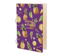 SUPERDANT Special Day to Remember Greeting Card Holder Organizer Wooden Loose Leaf Binder Planning Book Pineapples Tropical Cards Keeper Photo Album 2-Rings Cover Wedding Planner Journal Keepsake Gift