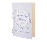 SUPERDANT Special Days to Remember Greeting Card Holder Wooden Loose Leaf Binder Postcard Organizer Book 2-Rings Cover Birthday Reminder Calendar Keeper File Folder Organizer Card