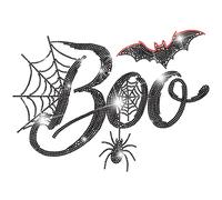 SUPERDANT Spider Web Rhinestone Iron-On Transfers 11.7x8.3 Inch/29.7x21cm Boo Spider Bat Hotfix Rhinestone Decal for Clothing Decoration T-Shirts Hoodies and Canvas Bags Red and Black