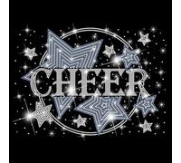 SUPERDANT Stars Iron on Transfer Cheer Crystal Heat Transfer Stickers Hotfix Rhinestone Decal Diamonte Iron on Patch for T-Shirt Clothing Tote Bag DIY Art Craft Gifts