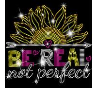 SUPERDANT Sunflower Rhinestone Patch Glass Iron-On Rhinestone Decal Be Real Motif for Clothing Decoration Tote Pillow Colorful 29.7x21cm