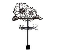 SUPERDANT Sunflower Weather Vane Flower Metal Wind Direction Indicator Measuring Instrument Roof Installation Weathervane FOR Outdoor Garden Farm Backyard Gazebo Barn Art Decoration Black