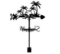 SUPERDANT Sunset by the Sea Weather Vane for Roof Seafront Metal Weathervane Coconut Tree and Seagull Wind Vanes for Sheds Black Wind Direction Indicator for Farmhouse Yard Farm Shed Garden Decoration