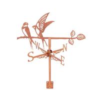 SUPERDANT Swallow Weather Vane Bird Tree Branch Wind Vanes for Yard Animals Metal Weathervane Roof Mount for Gardens Outside Reddish Copper Weathervanes Farmhouse Farm Barn Sheds Patio Decorations