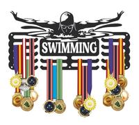 SUPERDANT Swimming Medal Hanger Swim Medal Holder Personalised Medal Rack for Swimmer Upgraded Medals Rack Metal Medals Display for Boy Son Grandson Gifts