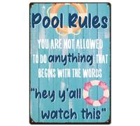 SUPERDANT Swimming Pool Rules Sign Funny Pool Metal Signs Pool Decorations Outdoor Swimming Pool Backyard Bar Welcome To Our Pool Sign You Are Not Allowed To Do Anything Swimming Pool Decorations