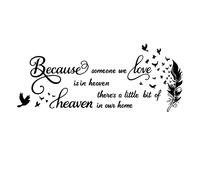 SUPERDANT This is a Little Bit of Heaven in Our Home Wall Stickers Nostalgia for Family Quotes Wall Decals Bird Feather Transfer Sticker for Living Room Bedroom Home Decor
