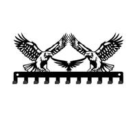 SUPERDANT Three Eagles Key Holder Hawk Key Hook Animal Wall Mounted Door Key Organizer for Dog Leash Animal Theme Decorative Hook with Screws Art Decor for Kitchen Hat Rack Gifts for Wildlife Lovers