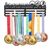 SUPERDANT Triathlon Medal Hanger Iron Man Medal Holder Running Swimming Cycling Medal Holder with 12 Lines Sturdy Steel Award Display Holders Wall Mounted Medal Display Racks for Ribbon Lanyard Medals