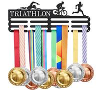 SUPERDANT Triathlon Medal Holder Display Running Biking Cycling Medal Hanger Hanger Rack Frame for Over 60 Medals and Ribbon Display Holder Rack with Easy Hanging Gift for Athletes