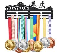 SUPERDANT Triathlon Medal Holder Running Medal Hanger Personalised Medal Holder TRI Medal Rack for Ironman Medals and Ribbon Display Holder Rack Triathlon Gifts Withstand 15kg