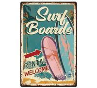 SUPERDANT Vintage Metal Signs Hanging Surfboard Posters Tin Signs for Bars, Cafe, Pubs - Home Wall Decoration 20x30cm