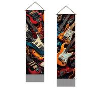 SUPERDANT Vintage Music Guitars Tapestry Instrument Rock Style Printing Wall Art Wall Blanket Long Walls Hanging Pack of 2 Tapestries with Tassel for Living Room Bedroom Dorm Backdrop Decorations