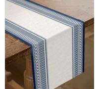 SUPERDANT Vintage Pattern Table Runners Universal Blue Border Centerpiece Table Decor for Dining Room Wedding Birthday Party Supplies Holiday Decorations 33x183cm