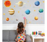 SUPERDANT Wall Decals Solar System Science Wall Stickers Planet Peel and Stick Self Adhesive Sticker PVC Decoration Living Room Classroom Children's Room Nursery Decorations