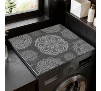 SUPERDANT Washer And Dryer Covers For The Top 60x50cm Washing Machine Topper Grey Mandala Waterproof Easy Clean Surface For Dryer Countertop And Refrigerator Protection