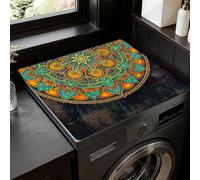 SUPERDANT Washer And Dryer Covers For The Top 60x50cm Washing Machine Topper Retro Mandala Waterproof Easy Clean Surface For Dryer Countertop And Refrigerator Protection