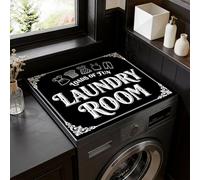 SUPERDANT Washer Dryer Topper 60x50cm/23.6x19.7inch Waterproof Laundry Topper Mat Non-Slip Washer Top Protector Foldable Dryer Cover Pad For Top-Load Machines Laundry Room Decor Black