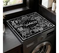 SUPERDANT Washing Machine Mat For Top Load Washer 23.6x19.7 Inch/60x50cm Waterproof Fiber Laundry Appliance Mat With Non-Slip Design For Washer Dryer Top Cover And Refrigerator Bottom Protector, Black