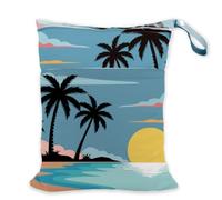 SUPERDANT Waterproof Beach Bag Wet Dry Bag Double Pocket Swim Pool Pouch Quick Dry Travel Laundry Tote for Cruise Gym Bikini Diaper Storage Blue 36x30cm