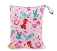 SUPERDANT Waterproof Cowboy Bag Wet Dry Bag Double Pocket Swim Pool Pouch Quick Dry Travel Laundry Tote for Cruise Gym Bikini Diaper Storage Colorful 36x30cm