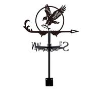 SUPERDANT Weather Vane 13.78x10.28inch/35x26.1cm Iron Eagle Weathervanes Black Coat Finish for Barn Patio Gift Yard Roof Mount Quiet Brass Bearing Easy Install