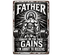 SUPERDANT Weightlifting Metal Tin Sign for Wall Fitness Motivation Iron Plaques Gym Wall Art Bedroom Man Cave Living Room Vintage Decor 30x20cm