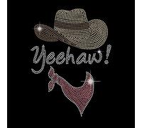 SUPERDANT Western Cowboy Iron on Rhinestone Heat Transfer T-shirt Crystal Decor Clear Bling DIY Patch Clothing Repair Hot Fix Applique for Clothing Vest Shoes Hat Jacket Decorations