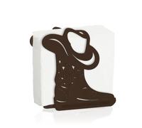 SUPERDANT Western Style Wooden Napkin Holder for Tables Cowboy Boots Wood Serviette Holders 3D Hollow Carving Cocktail Paper Tissue Dispenser Practical Decoration for Kitchen Dining Room Cafe