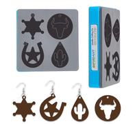 SUPERDANT Western Theme Leather Die Cactus Bull's Horseshoe Head Earrings Wooden Die Cutter Pendant Leathers Cutting Dies DIY Art Crafts Leathers Dies Cutter for Leather Making Handmade Lover Gifts