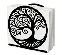 SUPERDANT Whirl Tree Napkin Holder for Table Twisted Tree Farmhouse Metal Serviette Dispenser Tabletop Cocktail Napkins Organizer Black Iron Tissue Paper Towel Stand for Dining Room Home Bar Decor
