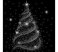 SUPERDANT White Christmas Tree Iron on Rhinestones Transfer Christmas Season Iron-on Decals T-Shirt Crystal Heat Transfer Hot Fix Stickers Clothing Repair Crystal Patch for Clothing Bags DIY Craft