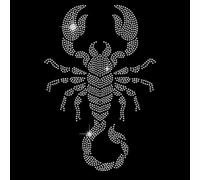 SUPERDANT White Scorpion Iron on Rhinestone Heat Transfer Crystal Decor Clear Bling DIY Patch Clothing Repair Hot Fix Applique for T-Shirts Vest Cape Shawl Pillow Jacket Decorations