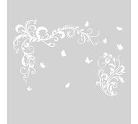 SUPERDANT White Vines Butterfly Wall Sticekers Vinyl Flowers Wall Stickers Floral Butterfly Decals Stickers for Walls for Girls Bedroom Living Room Balcony Vinyl Transfer
