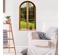 SUPERDANT Window Scenery Wall Decals Fake Window Wall Stickers Arched Garden Scenery Art Murals Peel and Stick Adhesive Sticker for Bedroom Living Room Home Classroom 93x56cm