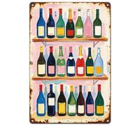 SUPERDANT Wine Bottle Metal Tin Signs Wine Rack Retro Style Wall Decor Iron Art for Home Bar Garage Man Cave Garden Porch Patio Outdoor Indoor Decoration 30x20cm