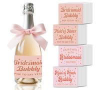 SUPERDANT Wine Labels for Bottles 10 Sets of 4 Styles Labels Bridesmaid Wine Bottle Label Stickers Pairs Well with Bridesmaid Duties Wine Champagne Bottle Cover Sticker Gift for Bridesmaid Proposal