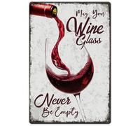 SUPERDANT Wine Metal Signs May You Wine Glass Never Be Compty Tin Sign Drinking Metal Wall Plaques Funny Signs Vintage Decor Retro Wall Art for Man Cave Bar Pub Vintage Decor