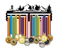 SUPERDANT Woman Running Medal Holder Running Medal Hanger Mountain Iron Medal Hook Accommodate Medal Rack Running Woman Black Wall Mounted Hook Medal Holder Display Wall Hanging Girl's Gift