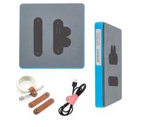 SUPERDANT Wooden Die Cutting 2 Styles Headphone Cable Collector Leather Die Cutter Wire Strapping Phone Charging Wire Template Leather Tool Cutting Dies for Earphone Storage Organizer Making