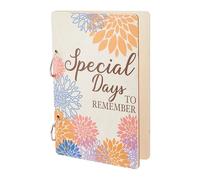 SUPERDANT Wooden Loose Leaf Binder Greeting Card Holder Postcard Organizer Book 2-Rings Cover Special Days to Remember Birthday Reminder Calendar Keeper File Folder Flower Burst Card Keepsake